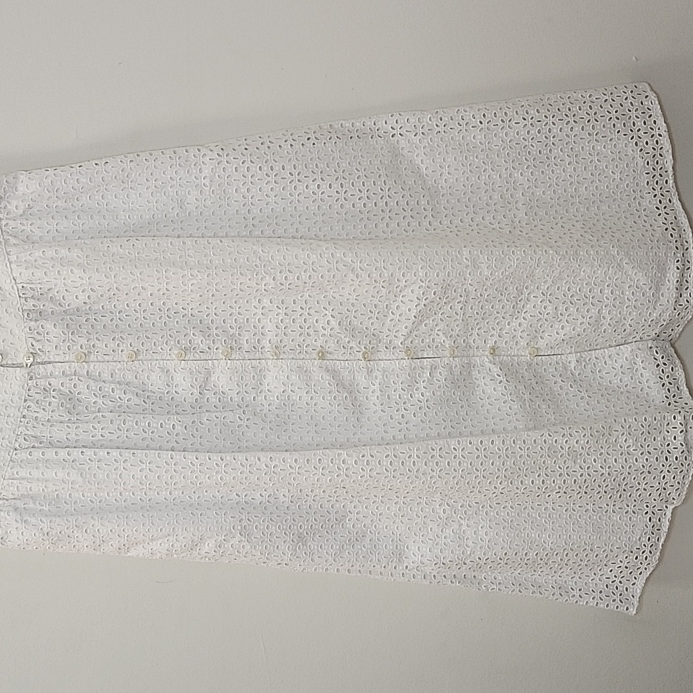 NWT J.Crew Eyelet Button-Front Sleeveless Midi Dress Size 8 - Picture 6 of 16